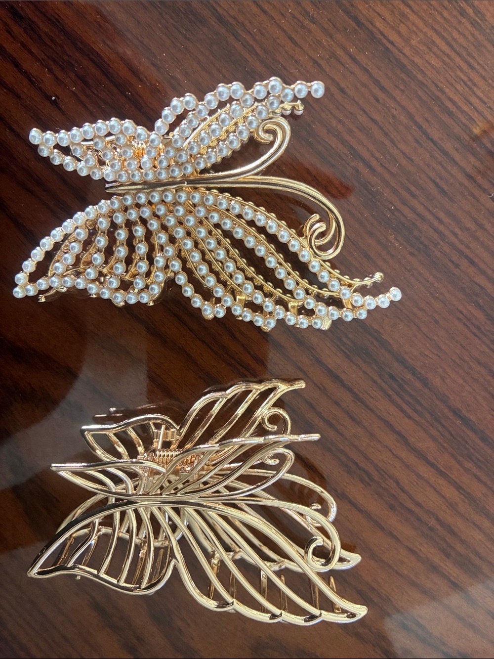 Gold-Tone Pearl Butterfly Brooch - Women Jewelry